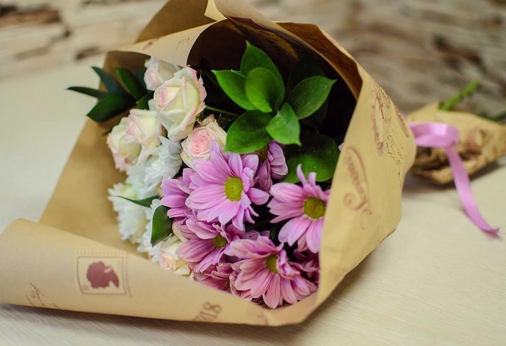 Букет цветов из: Розы и Хризантемы в Ключах Омской области