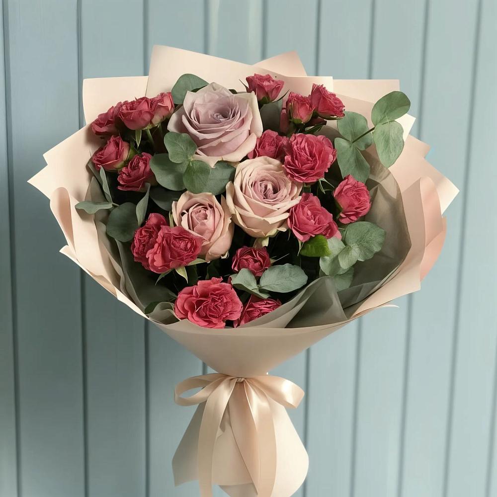 Букет цветов из: Гвоздики и Розы в Ключах Омской области