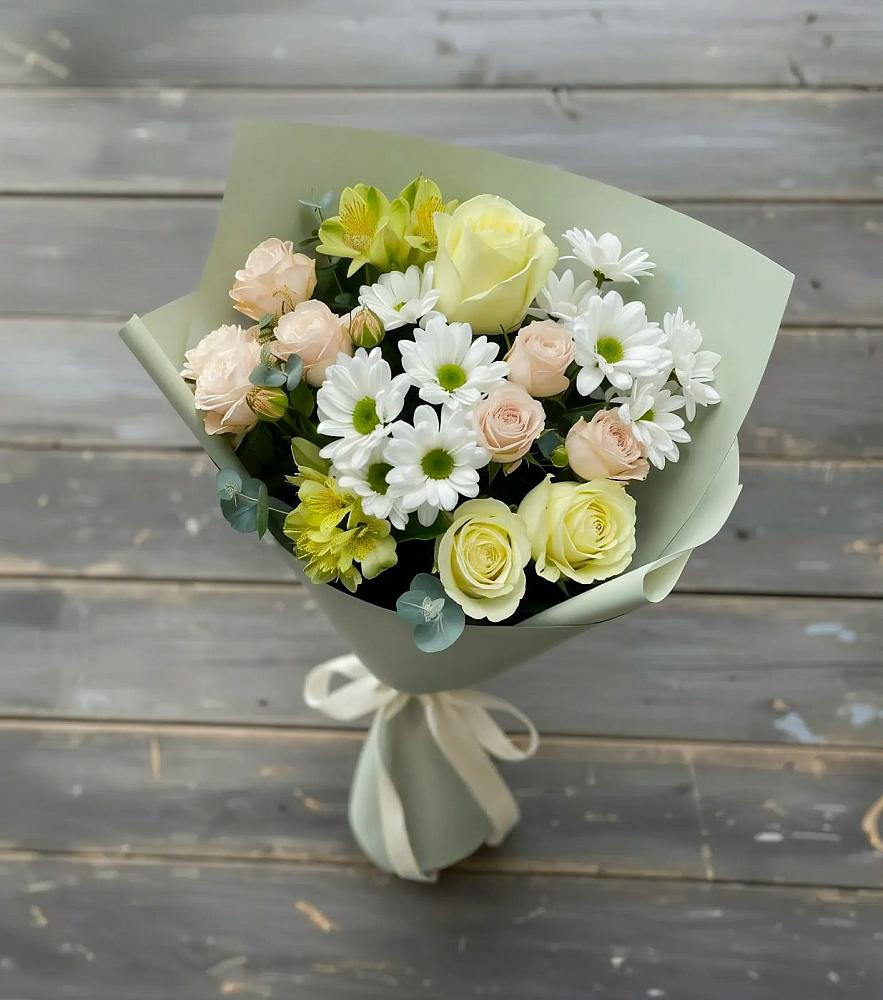 Букет цветов из: Альстромерии, Розы и Хризантемы в Ключах Омской области