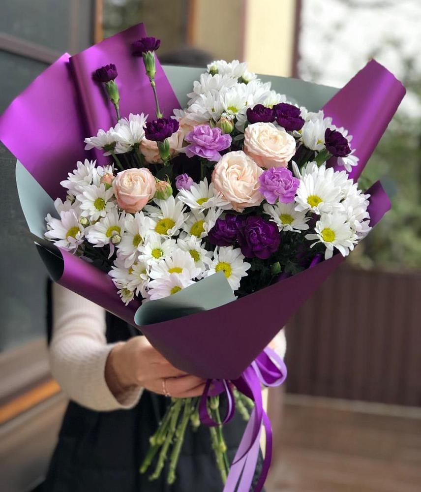 Букет цветов из: Хризантемы, Гвоздики и Розы в Ключах Омской области