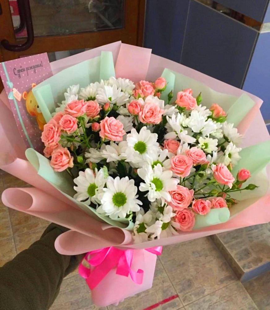 Букет цветов из: Розы и Хризантемы в Ключах Омской области