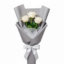 Букет 3 белые розы #REPLACE_PRED# Ключах Омской области