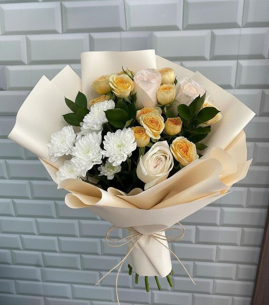 Букет цветов из: Розы и Хризантемы в Ключах Омской области