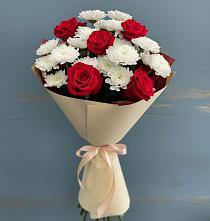 Букет цветов из:  Розы и Хризантемы в Ключах Омской области