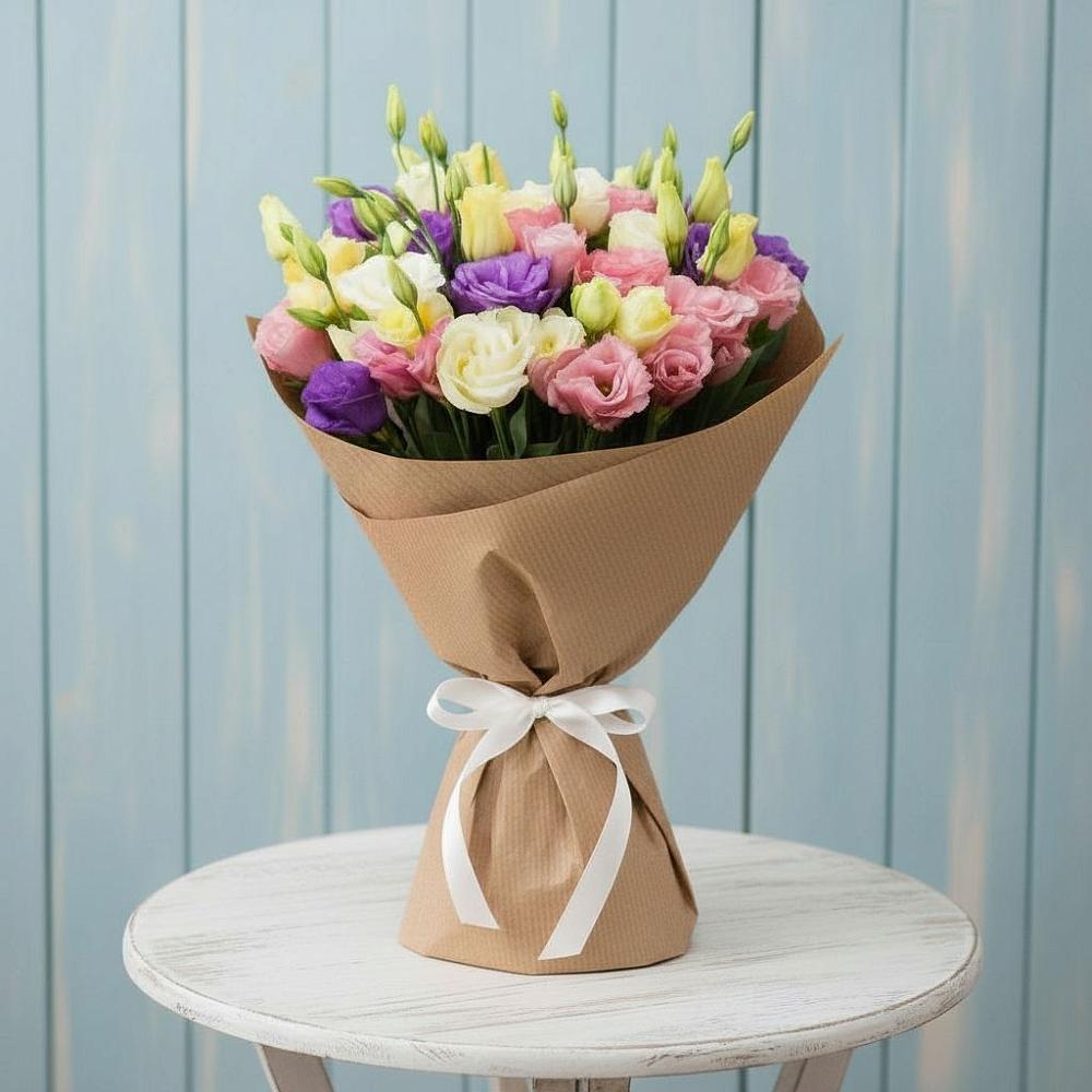 Букет цветов из: Лизиантусы в Ключах Омской области