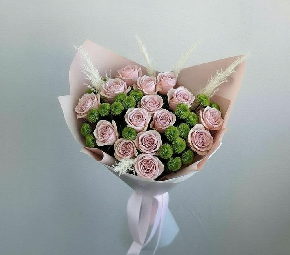 Букет цветов из: Розы и Хризантемы в Ключах Омской области