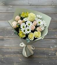 Букет цветов из:  Альстромерии, Розы и Хризантемы #REPLACE_PRED# Ключах Омской области