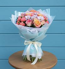 Букет цветов из:  Хризантемы и Розы в Ключах Омской области