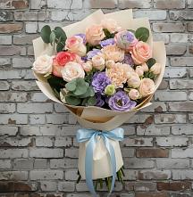 Букет цветов из:  Розы, Лизиантусы и Гвоздики #REPLACE_PRED# Ключах Омской области